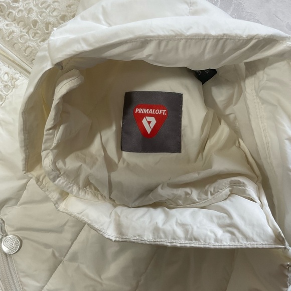 Bernardo Primaloft womens Size Medium puffer jacket White Lace Trim Detail - Picture 9 of 13